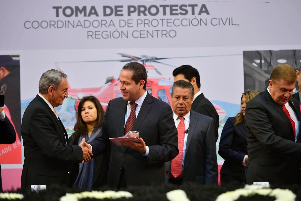 Eruviel Ávila y Luis Felipe Puente. Protección Civil.