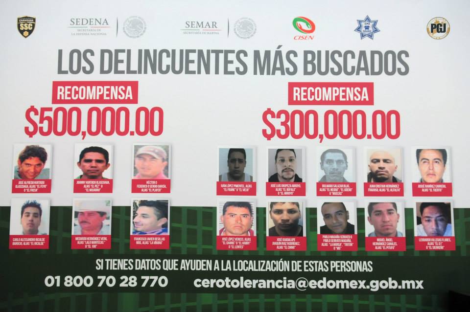 Recompensas. Los más buscados.
