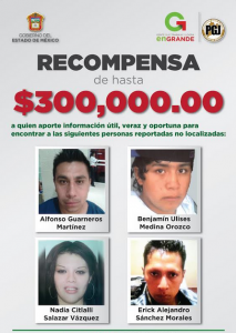 Recompensas por información. Jóvenes desaparecidos. Foto Especial.