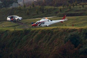 El helicóptero oficial al servicio personal. Korenfeld y su familia. Foto Twitter.