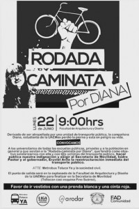 Rodada y Caminata. Indignación universitaria. Foto Twitter.